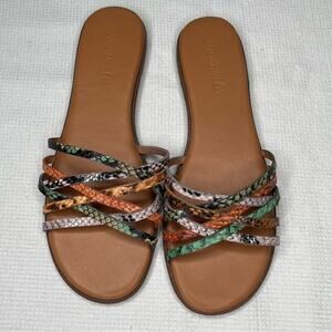 Madewell Tracie Crisscross Leather Slide Sandal Size 6.5